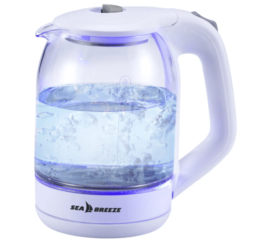 Електрочайник SeaBreeze SB-015 1,8 л/1500Вт/диск/термостійке скло