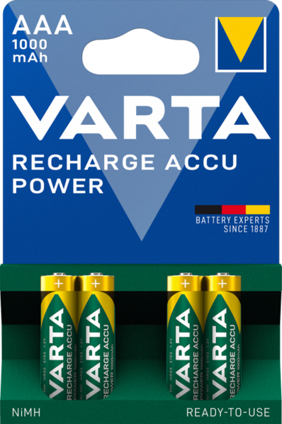 Акумулятор VARTA RECHARGEABLE AAA 1000MAH 4 ШТ